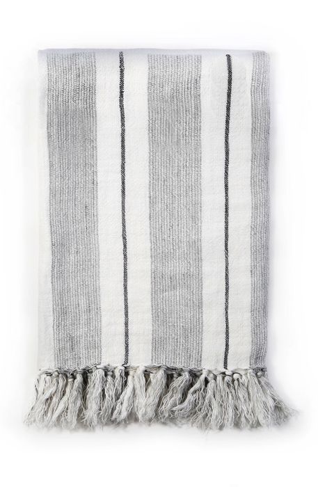 Pom Pom at Home Laguna Throw Blanket in Grey/Charcoal