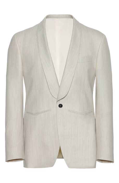 Canali Wool Tuxedo Jacket in Beige