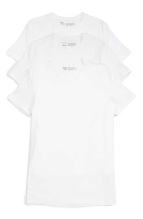 Nordstrom Trim Fit 3-Pack Stretch Cotton Crewneck T-Shirt in White