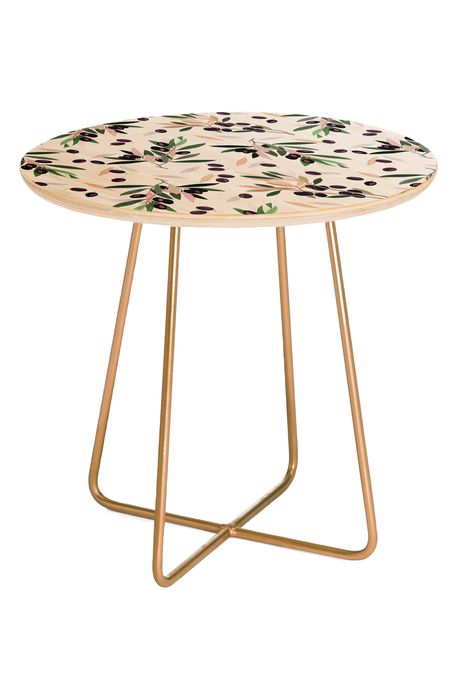 Deny Designs Olivia Sprig Side Table in Brown