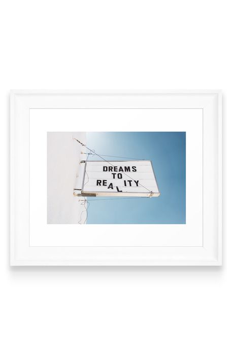 Deny Designs Dreams to Reality Art Print in White Frame- 8X10
