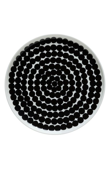 Marimekko Oiva Rasymatto Plate in Black/White