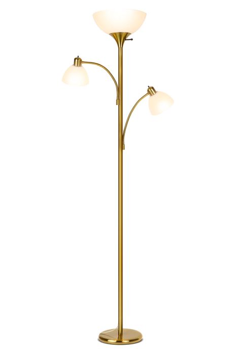 Brightech Sky Dome Double LED Floor Lamp in Brass