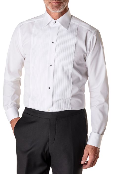 Eton Slim Fit Pleated Bib Tuxedo Shirt in White