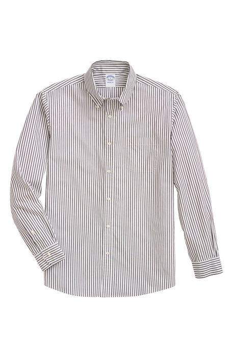 Brooks Brothers Regent Fit Pinstripe Button-Down Shirt in Blackbengal