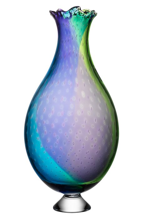 Kosta Boda Large Poppy Vase in Blue Green
