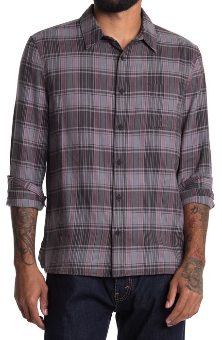 PAIGE Cooper Slim Fit Long Sleeve Shirt in Smoke Welch