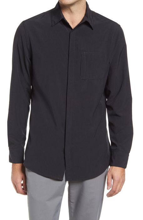 Zella Commuter Button-Up Shirt in Black