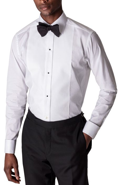 Eton Slim Fit Pique Tuxedo Shirt in White