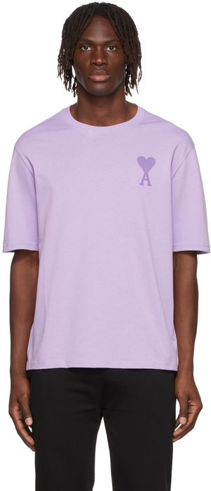 AMI Alexandre Mattiussi SSENSE Exclusive Purple Ami de Caur T-Shirt