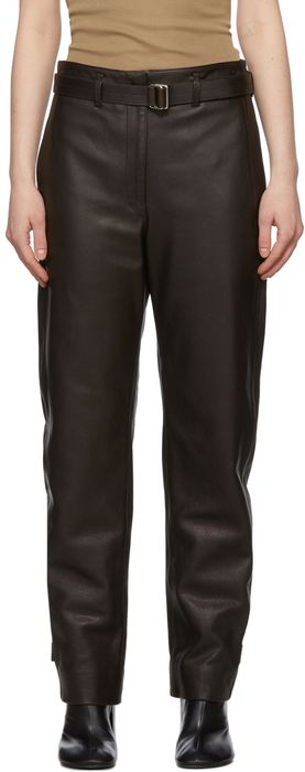 Lemaire Brown Leather Pants