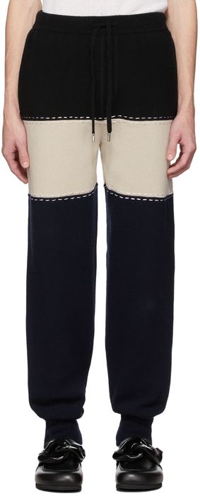 JW Anderson Navy & Off-White Colourblock Lounge Pants