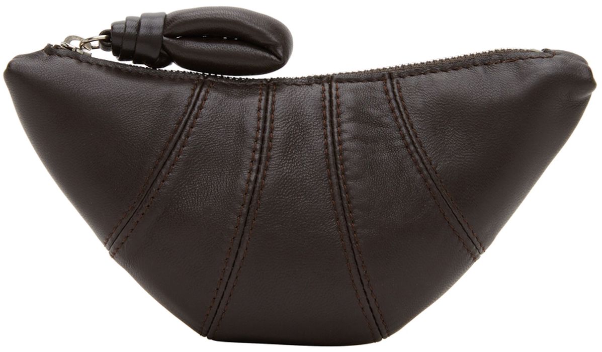 Lemaire Brown Croissant Coin Pouch