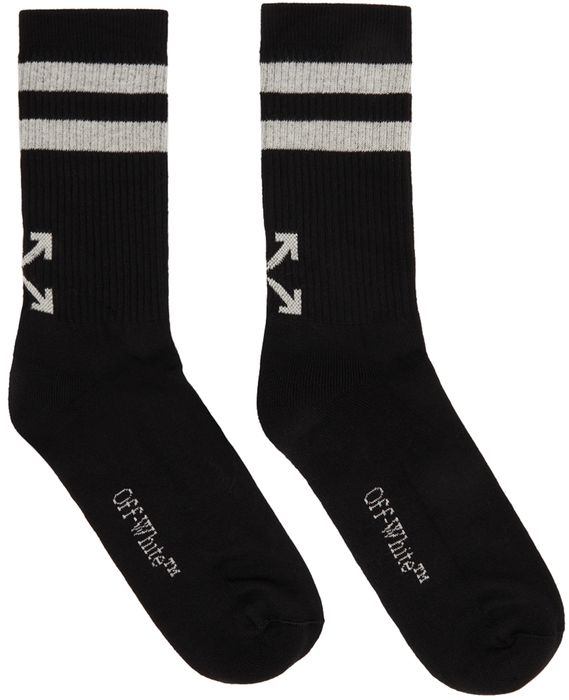 Off-White Black & White Striped Socks