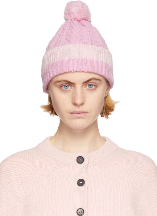 Alexander McQueen Pink Cable Knit Beanie