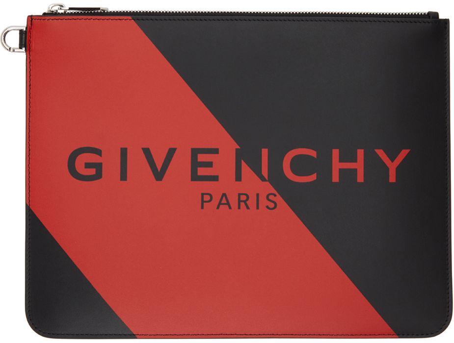 Givenchy Black & Red Zipped Pouch
