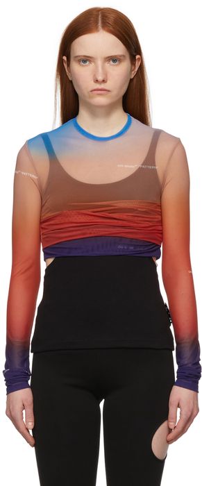 Off-White Multicolor Tulle Blurred Top
