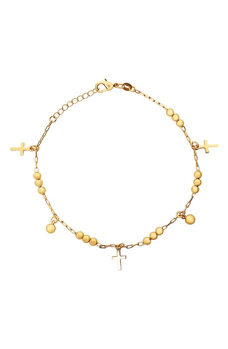 The M Jewelers The Torino Cross Anklet in Gold