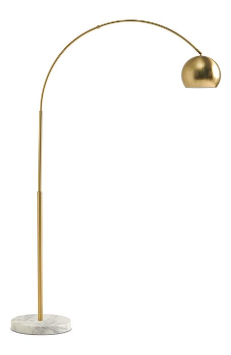 Brightech Olivia Arching LED Floor Lamp in Brass