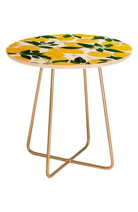 Deny Designs Punch Side Table in Yellow
