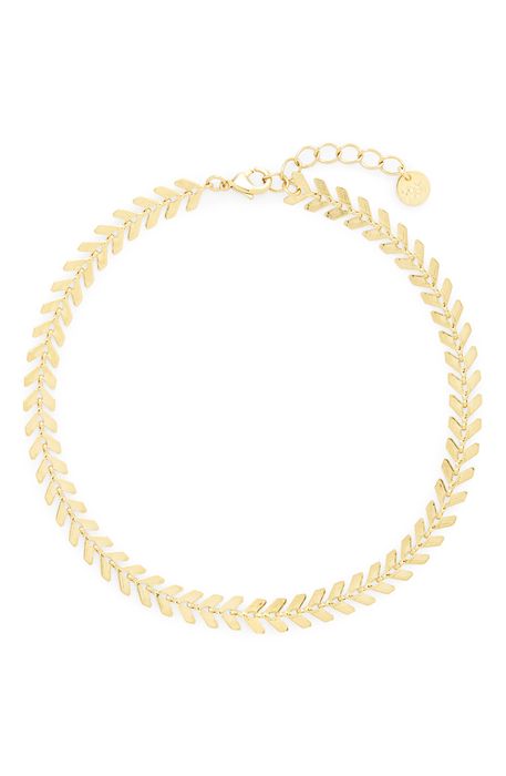 Brook and York Brynn Chevron Chain Anklet in Gold