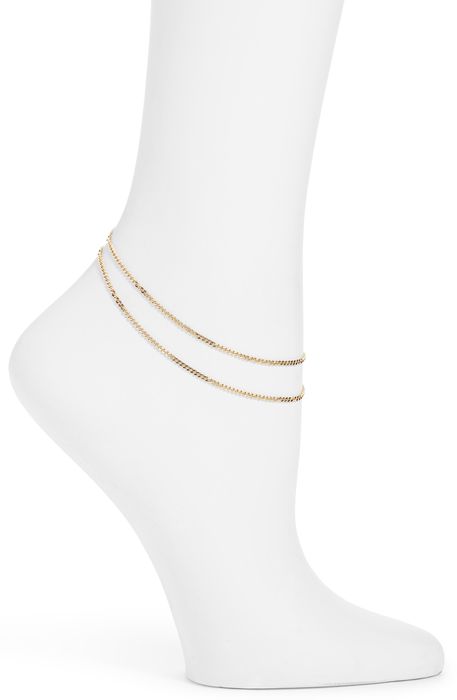 Jennifer Zeuner Lucy Layered Anklet in Yellow Gold