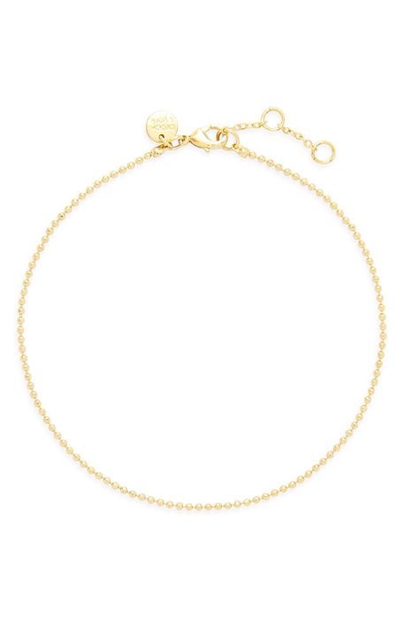 Brook and York Mae Bead Chain Anklet in Gold