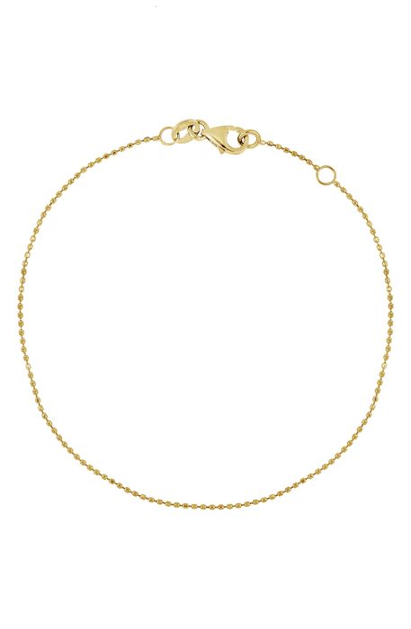 Bony Levy 14K Gold Bead Chain Anklet in 14K Yellow Gold