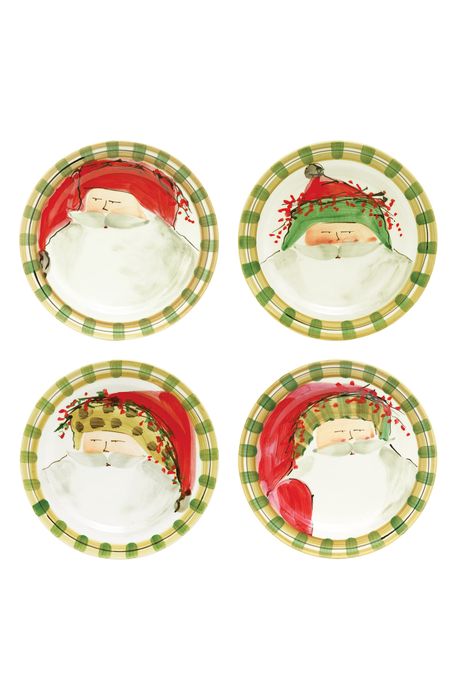 VIETRI Old St. Nick Set of 4 Assorted Dinner Plates in Multi