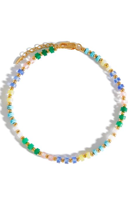 Missoma Mix Beaded Anklet in Gold
