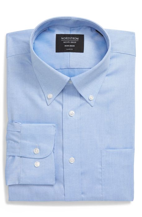 Nordstrom Classic Fit Non-Iron Dress Shirt in Blue Azurite