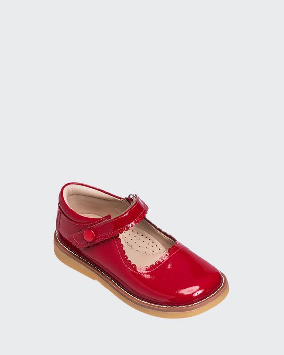 Scalloped Leather Mary Janes, Toddler