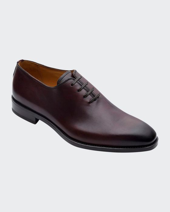 Men's Lorenzo Whole-Cut Antiqued Leather Oxford Shoes