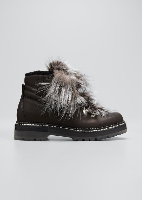 Camelia Shearling Lace-up Winter Booties