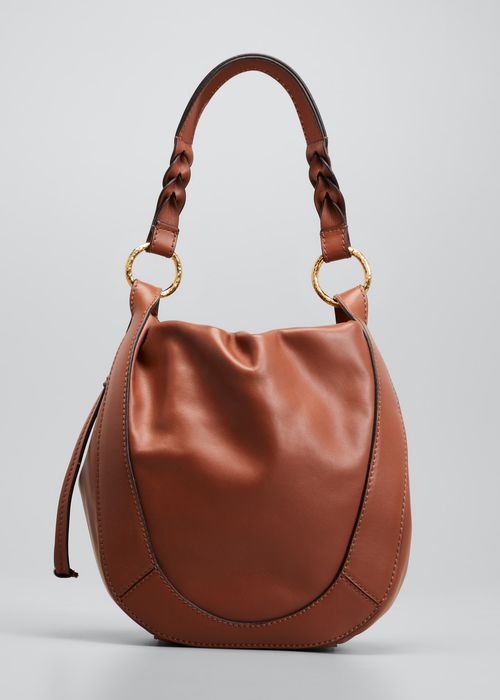 Hilma Leather Drawstring Bucket Bag