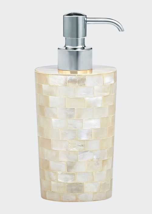 White Agate Pump Dispenser - with Brushed Brass Pump