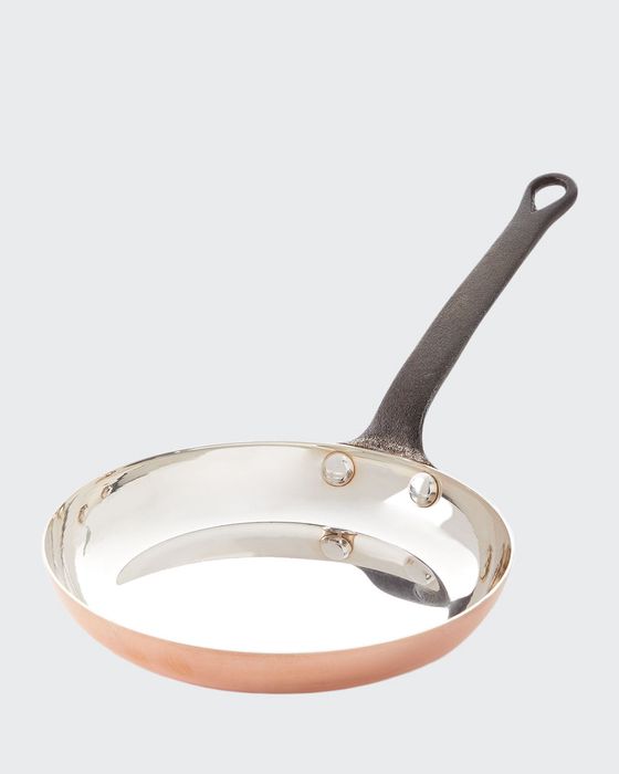 Solid Copper Fry Pan with Silver Lining