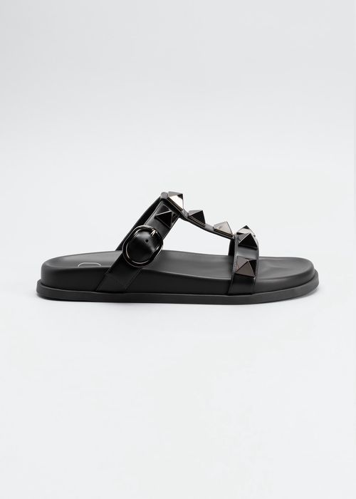 Roman Stud T-Strap Slide Sandals
