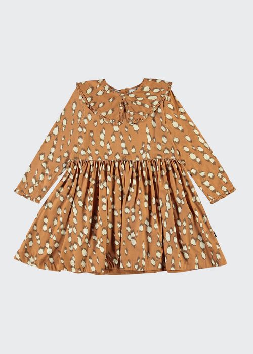 Girl's Coco Deer-Print Dress, Size 3T-14