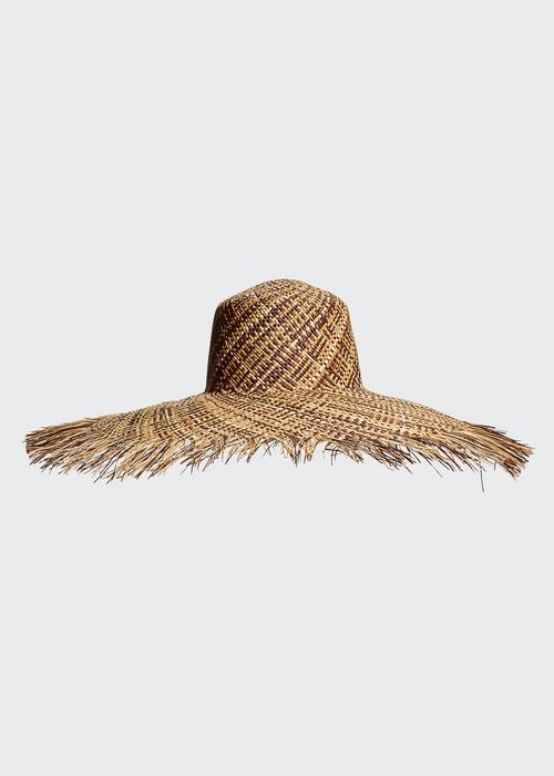 Valentina Wide-Brim Straw Sun Hat