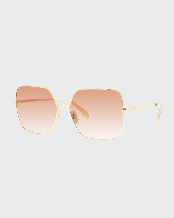 Square Gradient Metal Sunglasses