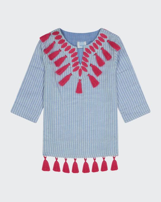 Girl's Campbell Embroidered Tassel Tunic, Size 2-10