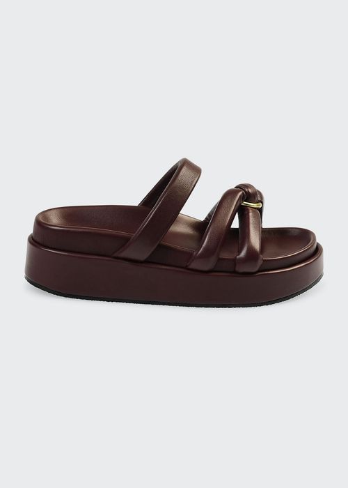 Leather Strappy Flatform Sandals