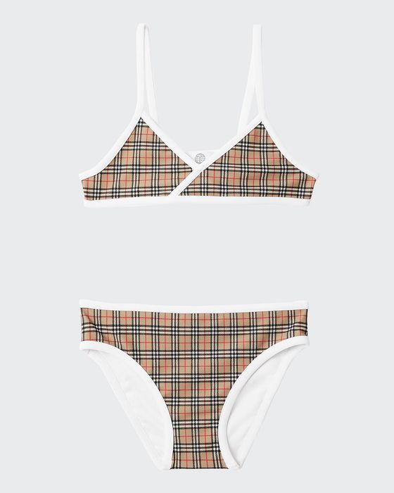 Girl's Crosby Micro Vintage Check Bikini Set, Size 4-14