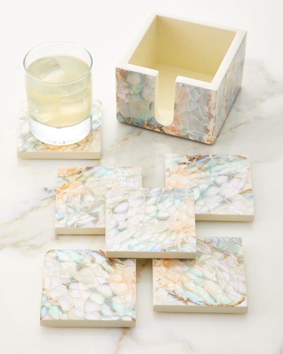 Mother of Pearl Natural Coasters, Set of 6