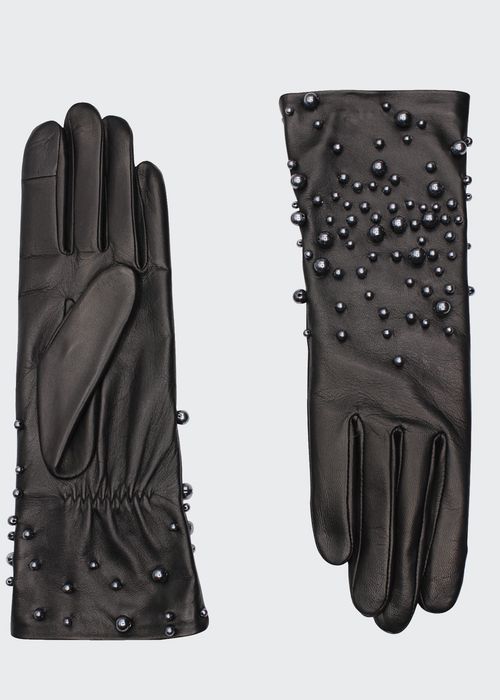 Marilyn Tonal Pearly Leather Gloves