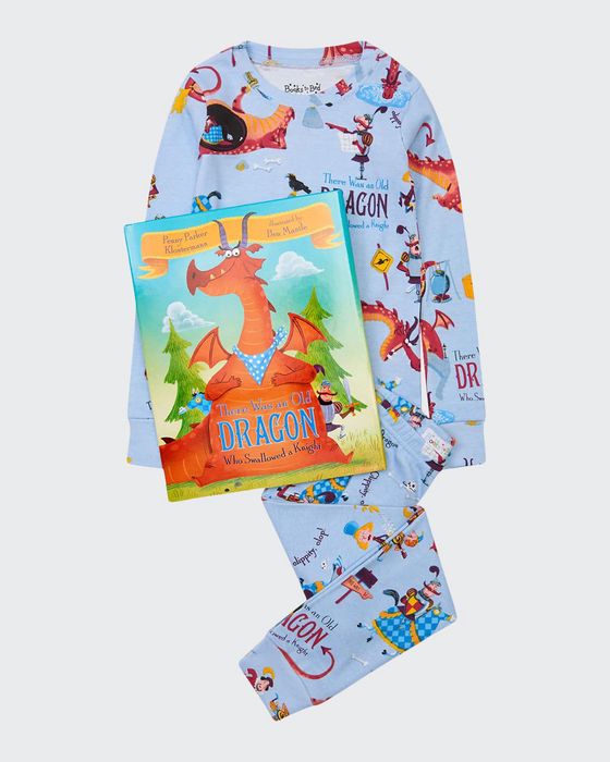 Kid's There Was an Old Dragon Who Swallowed a Knight Pajama Gift Set, Size 2-7