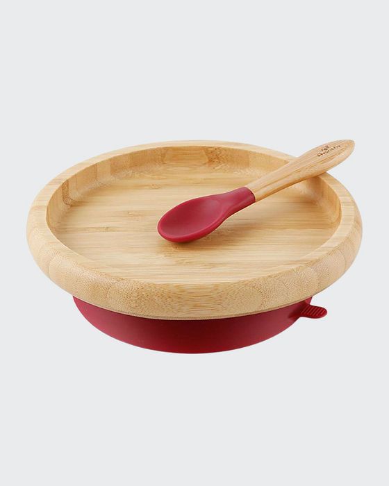 Baby's Bamboo Suction Classic Plate & Spoon Set