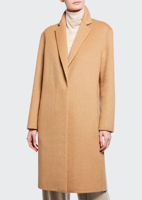 Wool-Blend Single-Breasted Classic Coat