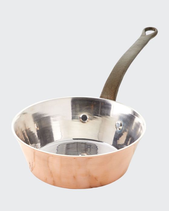 Solid Copper Silver-Lined Splayed Sauce Pan - 8.5"/2.5qt
